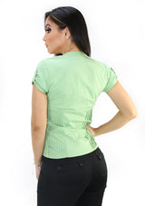 NM-LBN-6021 Green Blusa de Mujer Plus Size by Nono Maldonado