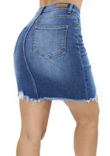 ZIS10106 Ripped Denim Skirt de Mujer
