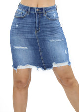 ZIS10106 Ripped Denim Skirt de Mujer