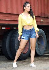 SC-1935 Ripped Short Jean by Scarcha