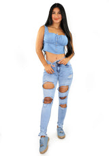 SUSLT1020 Crop Top de Mujer