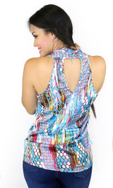 30611 Abstract Print Top Trendy by Keila Hernandez