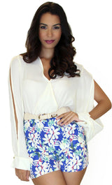 39571 Floral Open-Arms Romper Trendy by Keila Hernández