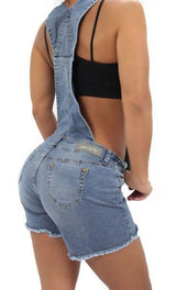17292 Maripily Denim Short Overall - Pompis Stores