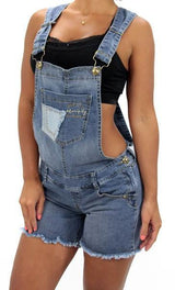 17292 Maripily Denim Short Overall - Pompis Stores