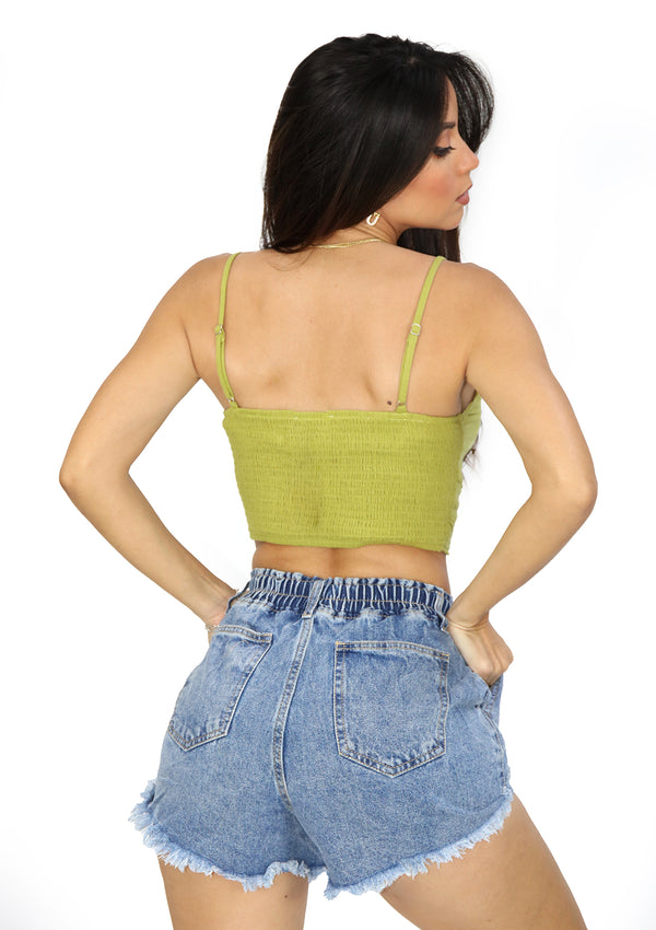 1FIT10102 Olive Green Top de Mujer