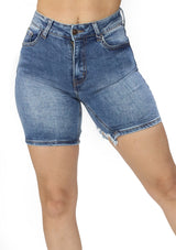 ANG-BG-3102 Medium Denim Short Bermuda de Mujer