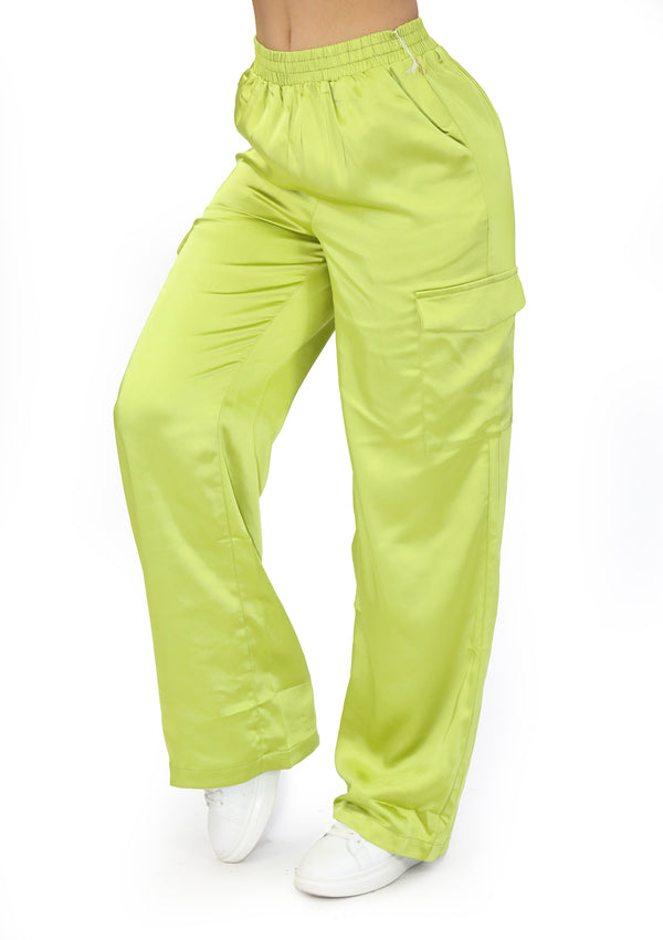 BLBP05717 Chartreuse Pantalón Cargo de Mujer