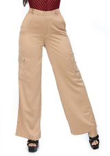 BL-BP-05741 Tan Pantalón Cargo de Mujer