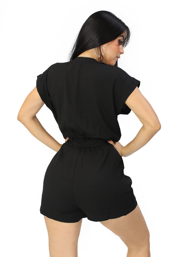 BL-BP-05808A Black Romper de Mujer
