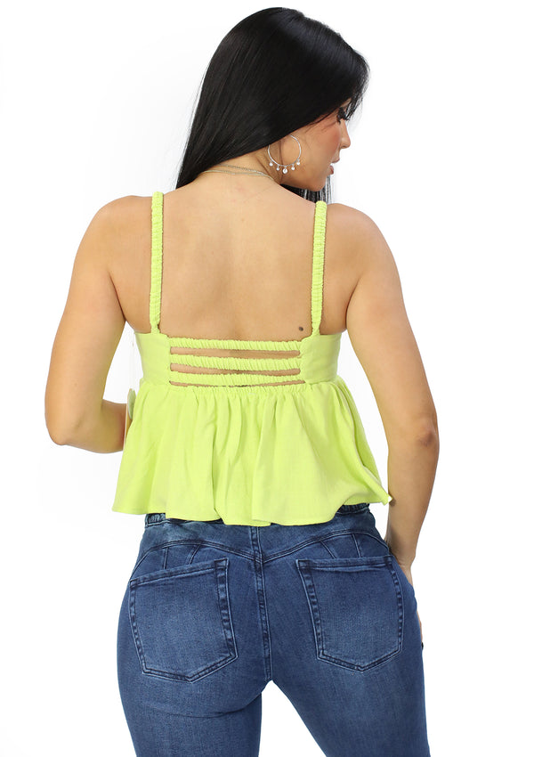 BL-BT-03813 Lime Blusa de Mujer