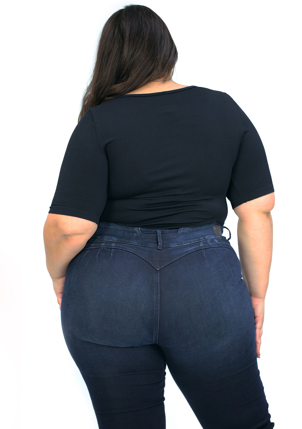 BL-T-2605 Black Blusa de Mujer Plus Size