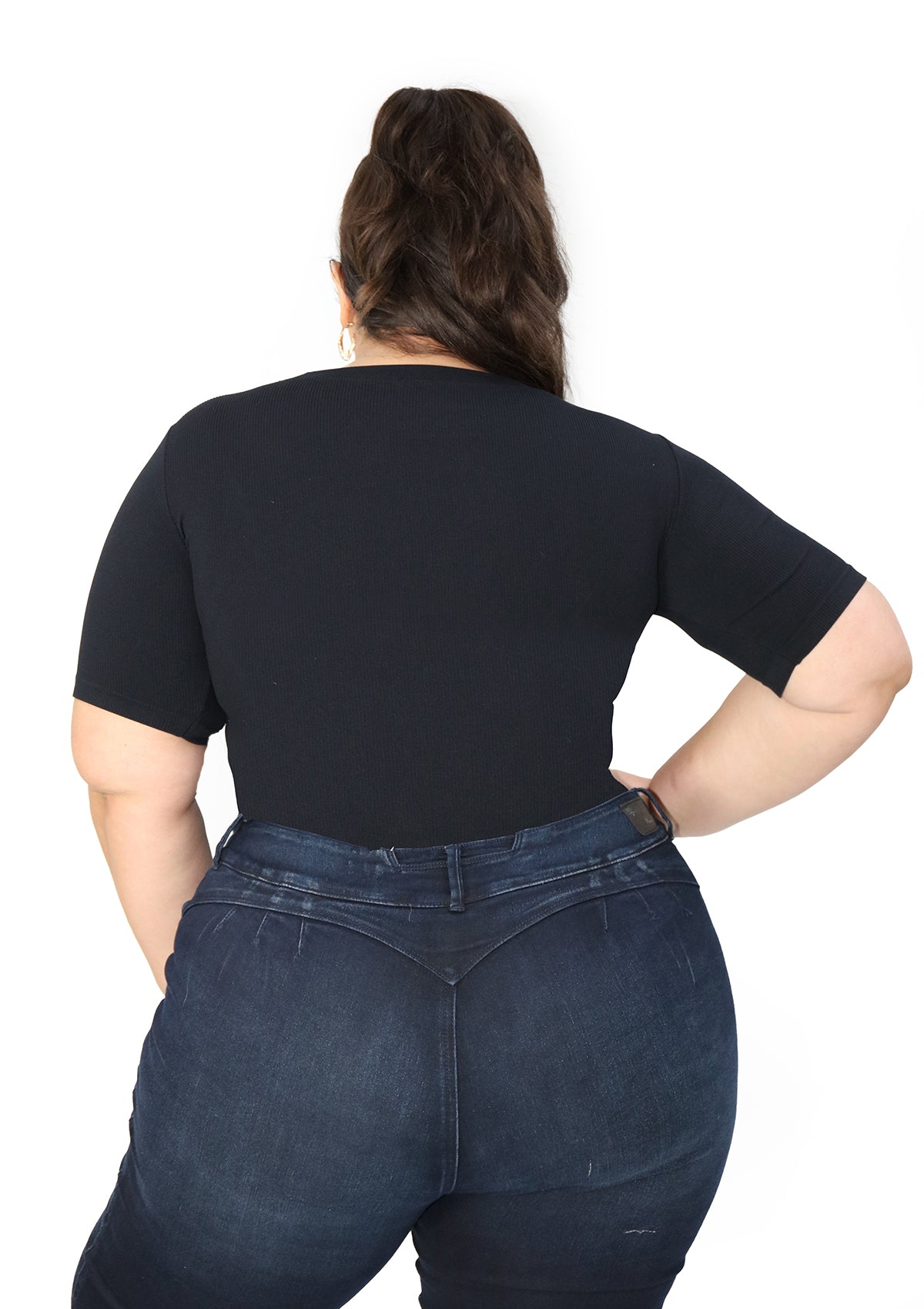 BL-T-2609 Black Blusa de Mujer Plus