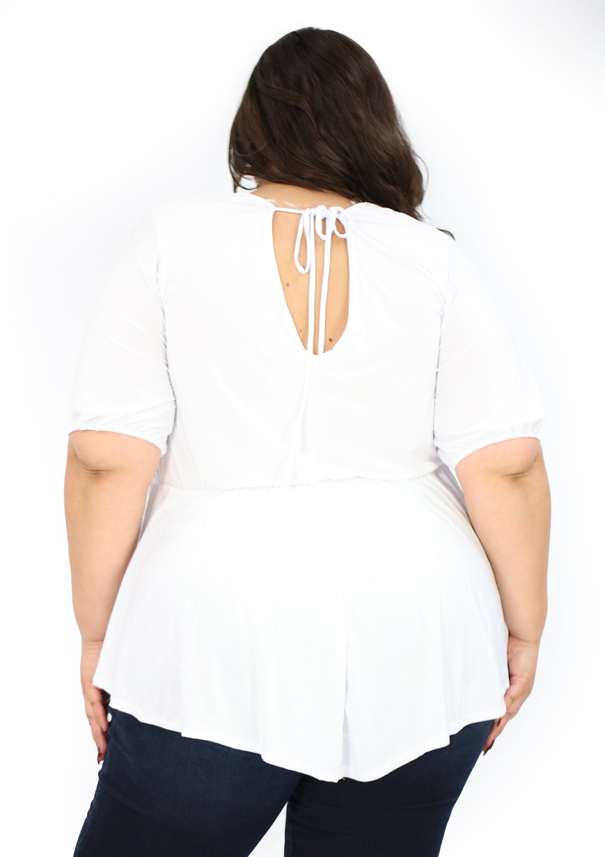 BL-T-5106-N White Blusa Plus de Mujer