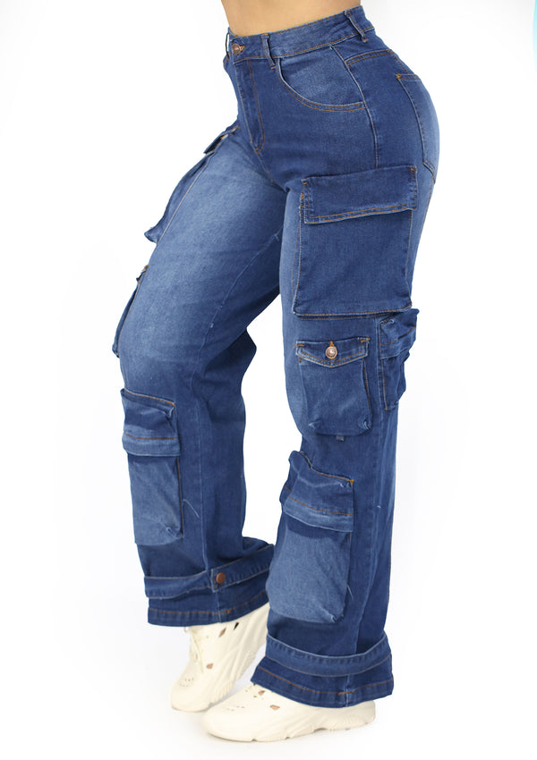 CD-2052-2 Medium Denim Jean Cargo Woman by Cutie Diva