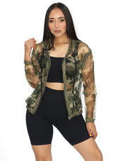 CHMJ5197 Camouflage Jacket Hoodie de Mujer