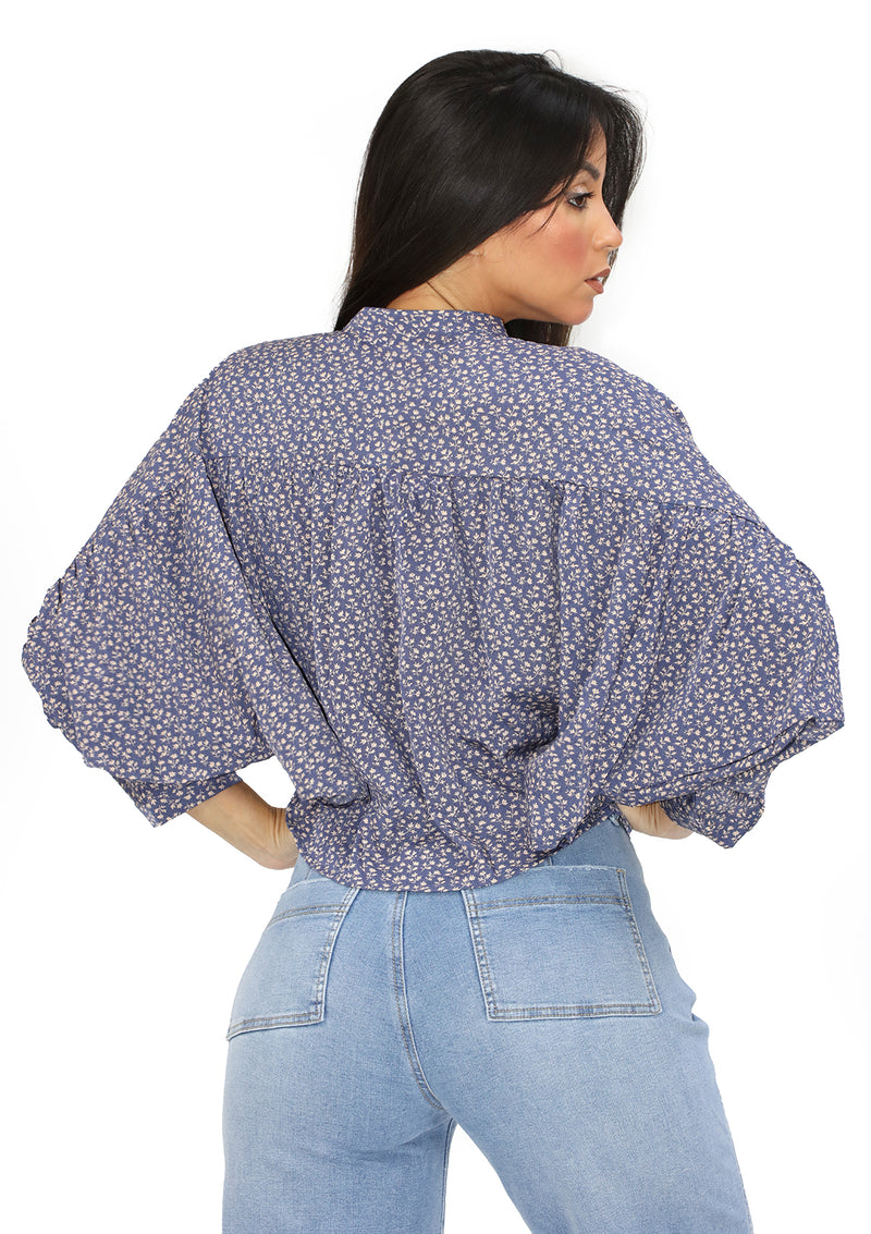 CHMT4150 Blue Flowers Blusa de Mujer