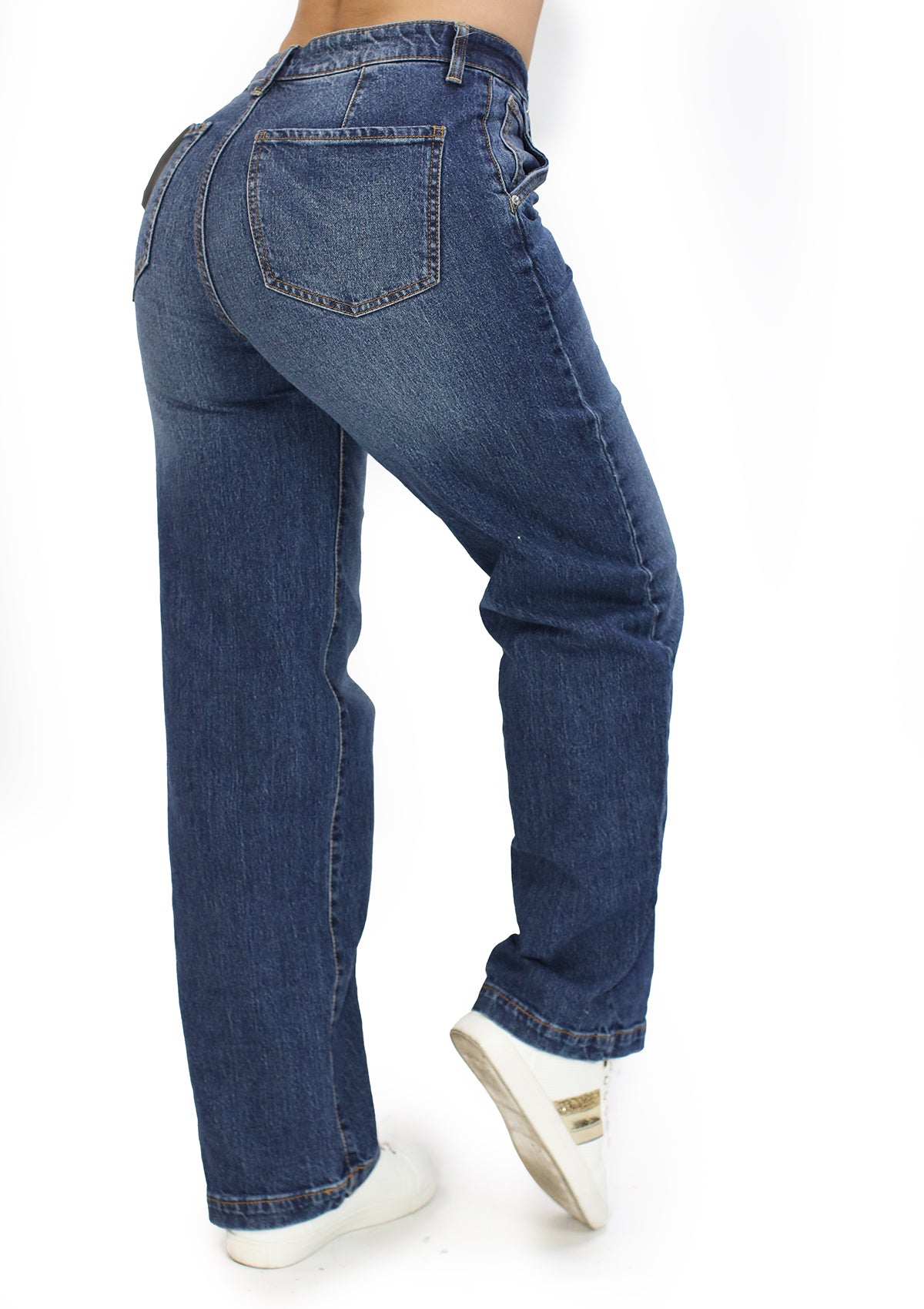 CJ-26484-HF38 Medium Denim Relaxed Trouser de Mujer