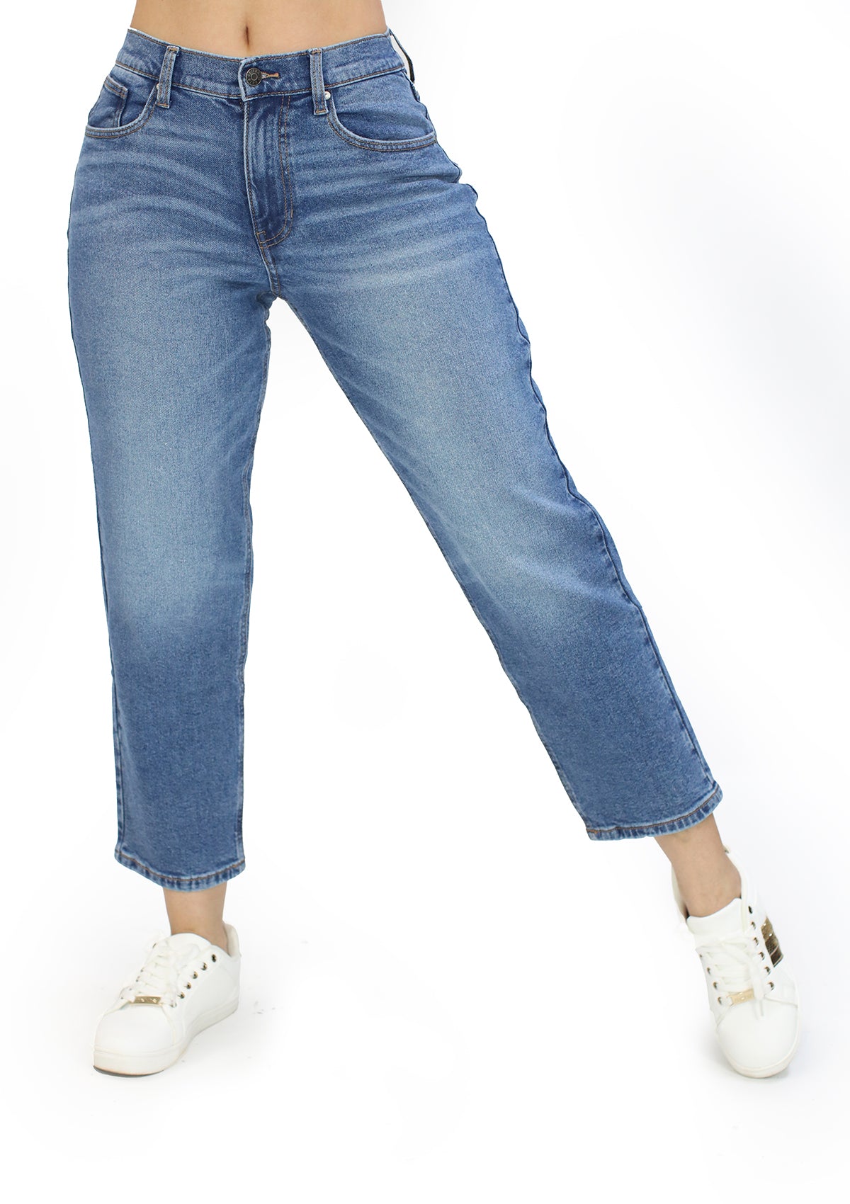 CJ-26544-HF01 Light Denim Hi-Rise Relaxed Straight de Mujer