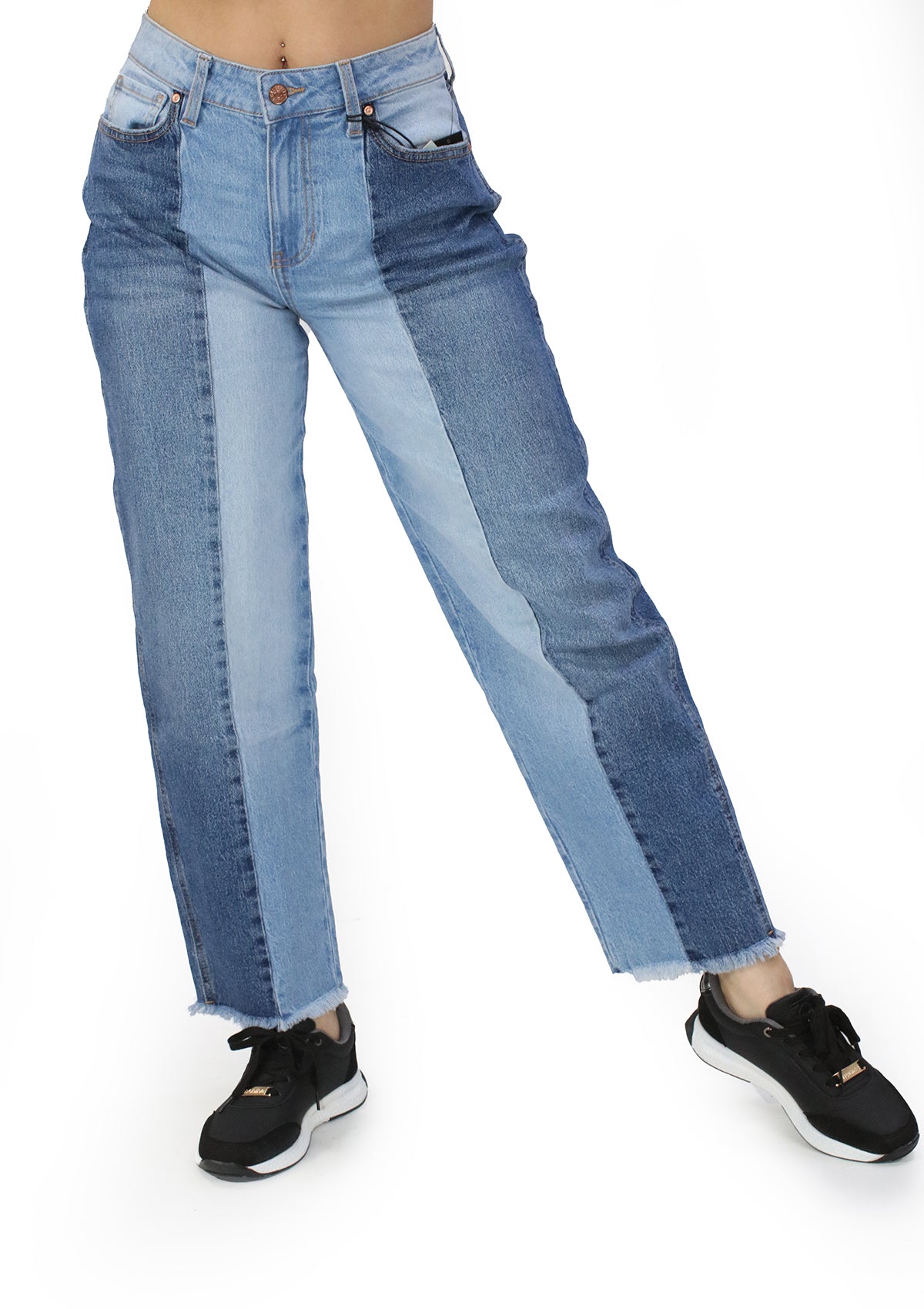 CJ-26877 Medium Denim Barrel Jeans de Mujer