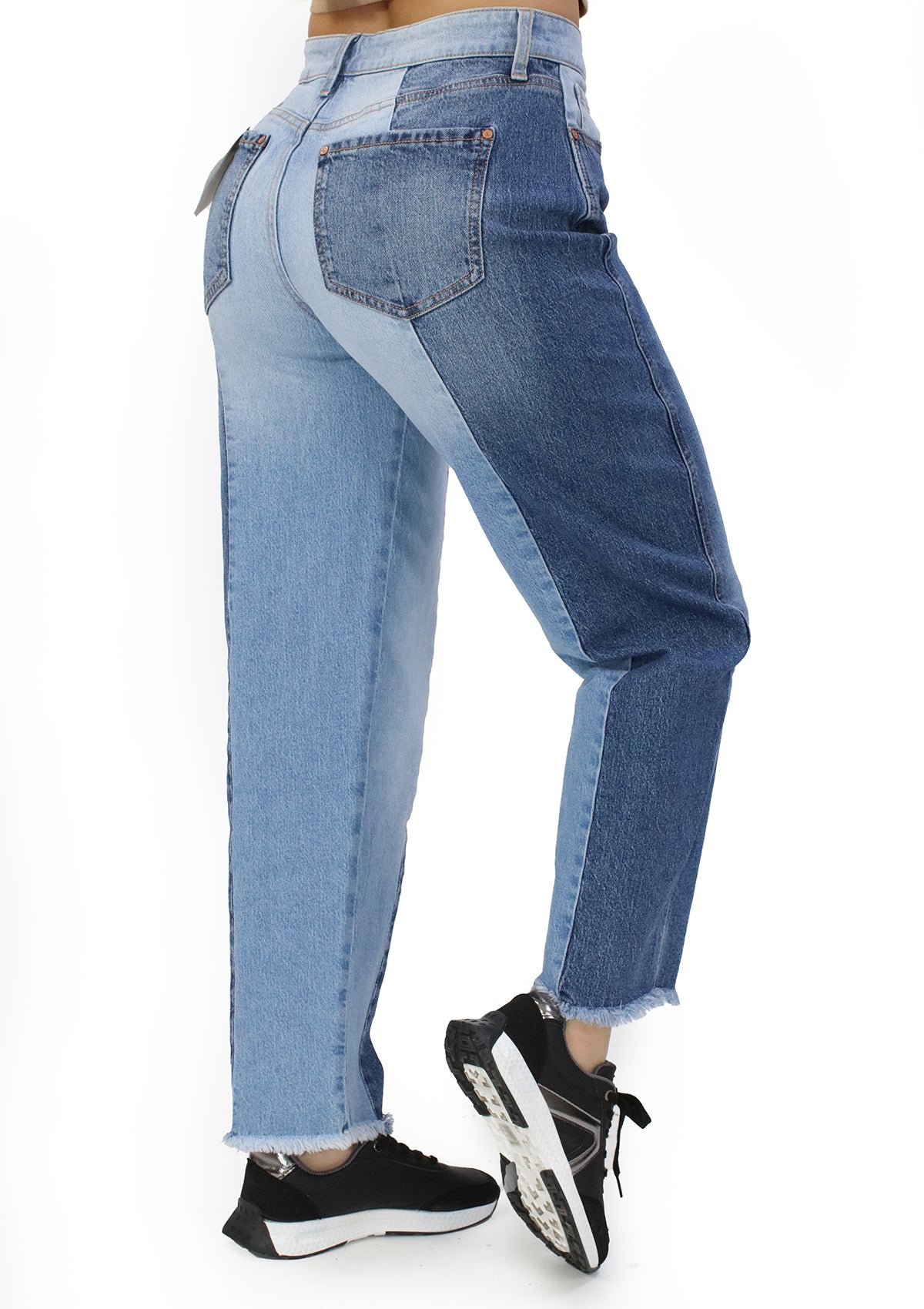 CJ-26877 Medium Denim Barrel Jeans de Mujer