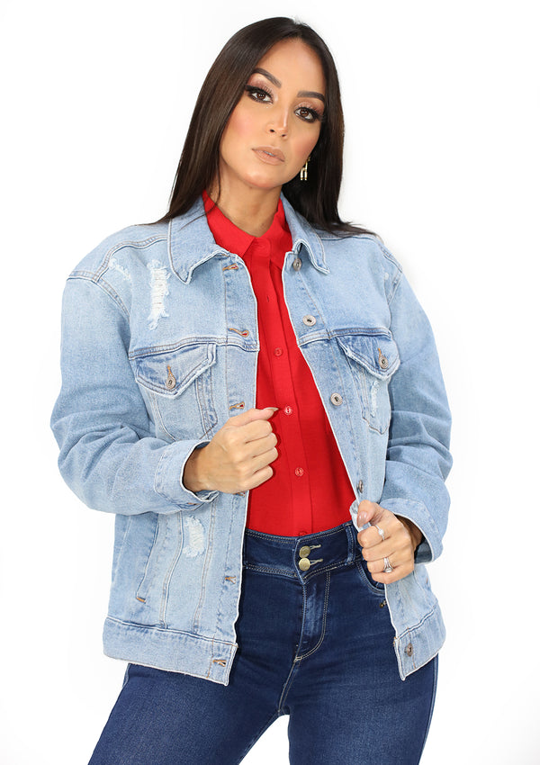 CP-CJ-60356 Light Denim Jacket de Mujer