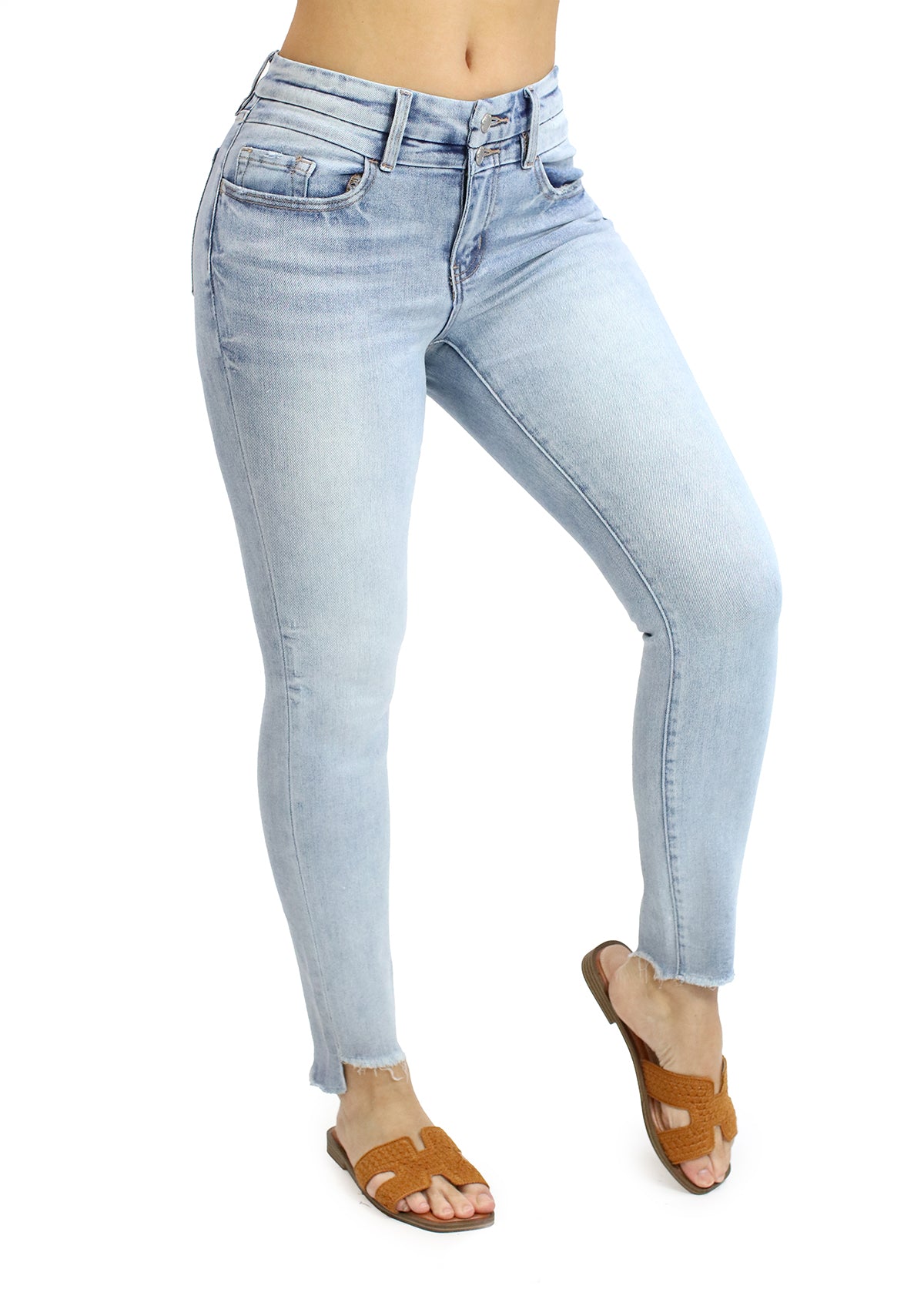 DD-0002-H Light Denim Mid-Rise Skinny de Mujer