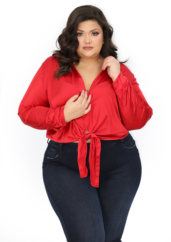 DNA1404XB Red Blusa de Mujer Plus