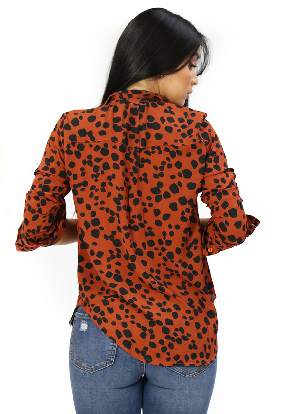 DN-A-1484-B Brown Blusa de Mujer