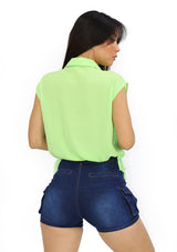 DNA2484B Green Blusa de Mujer