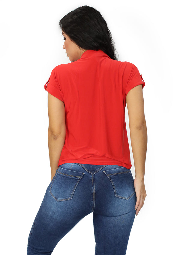 DN-A-3460-B Red Blusa de Mujer