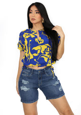 DN-A-4480-T Royal Blue Blusa de Mujer