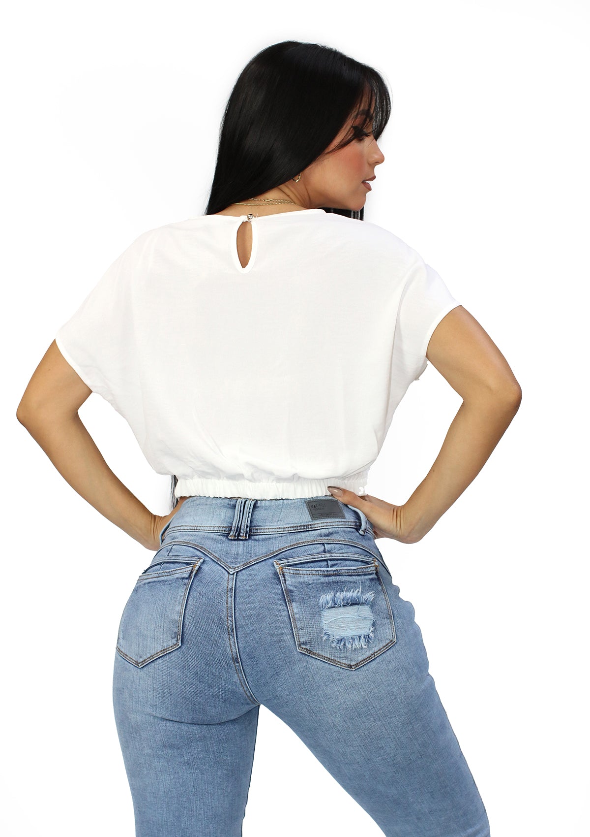 DN-A-5448-T White Blusa de Mujer
