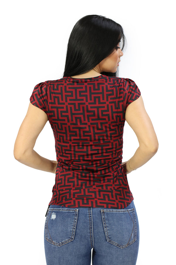 DN-A-6343-T Red Blusa de Mujer