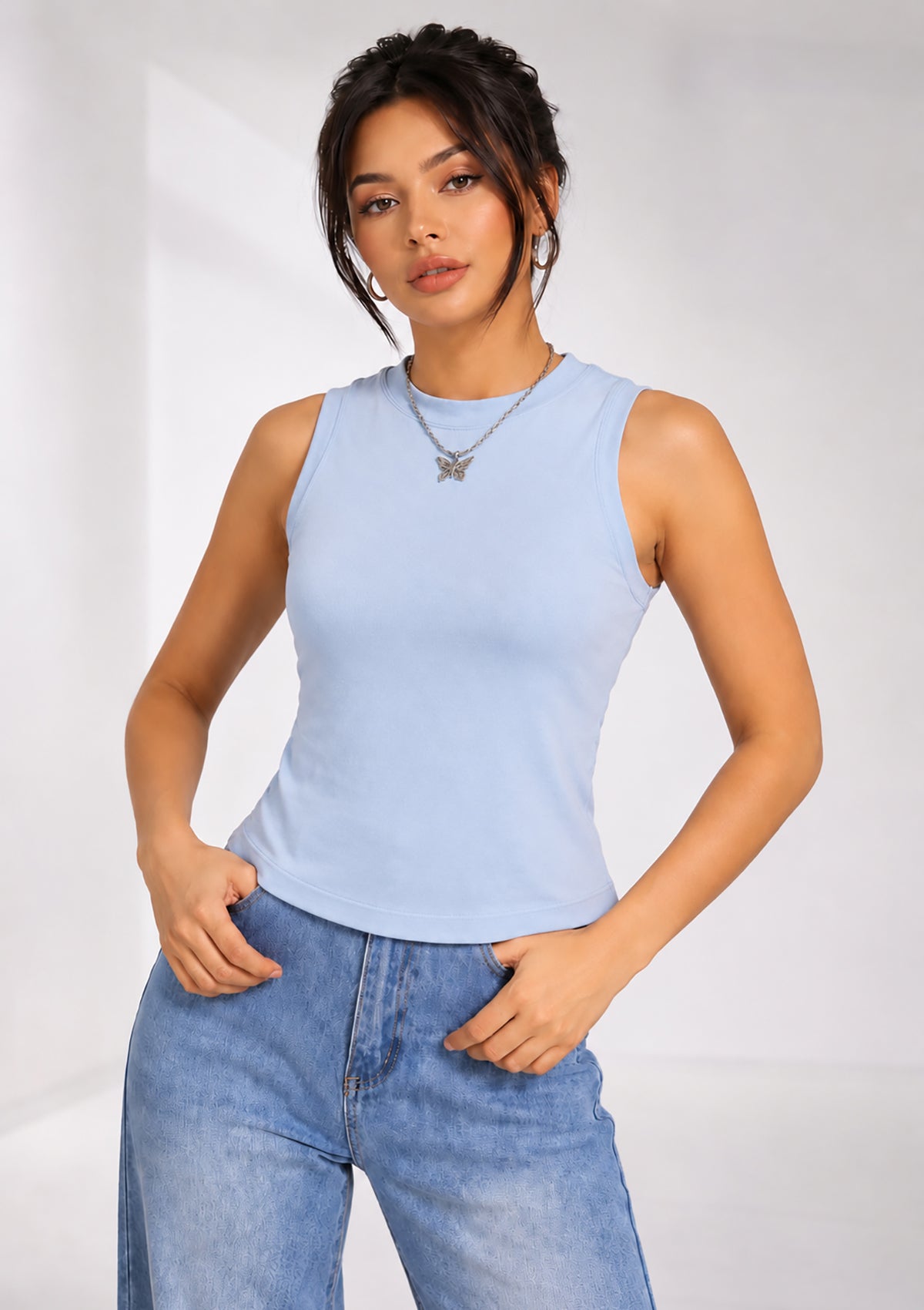 DY-1057 Blue Top de Mujer