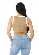 DY-1272 Camel Top de Mujer