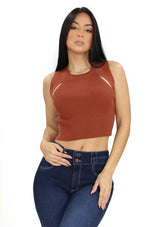 DZ-24-A558 Baked Clay Blusa de Mujer