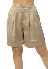 DZ-24E149 Dark Taupe Satin Short de Mujer