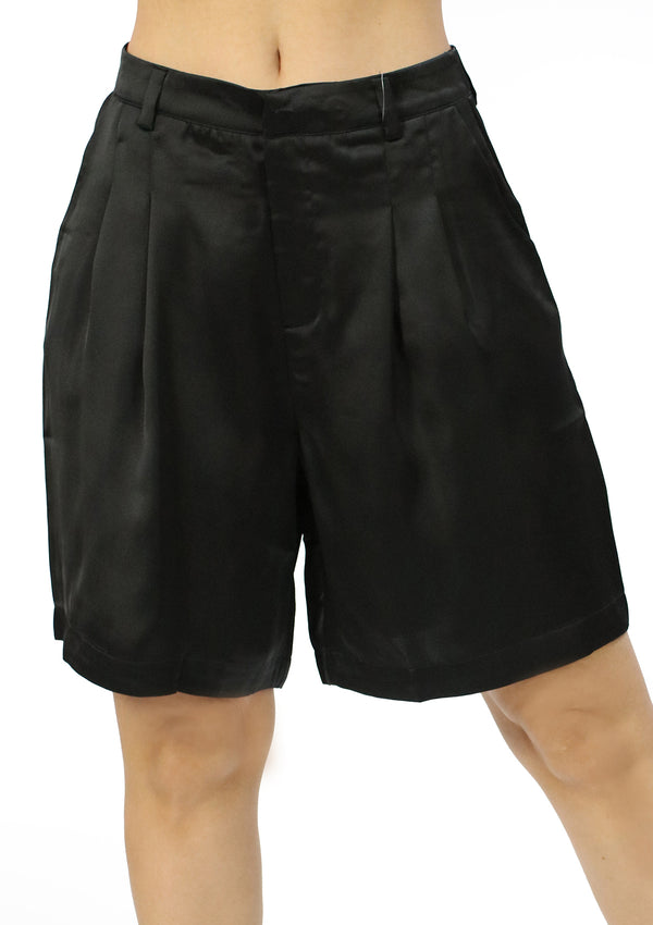 DZ-24E149 Black Satin Short de Mujer
