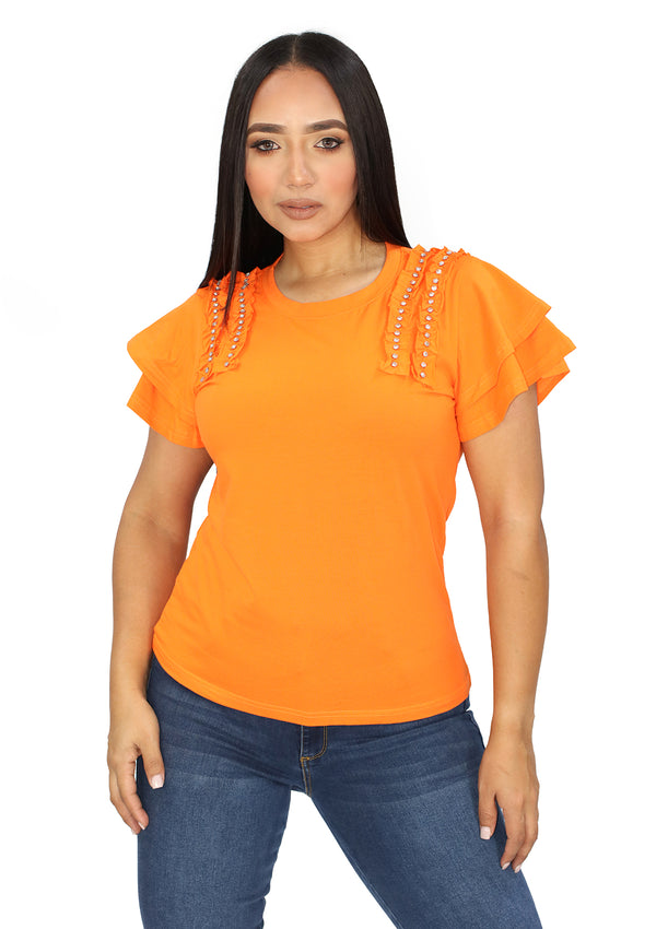 EVN777 Orange TShirt de Mujer