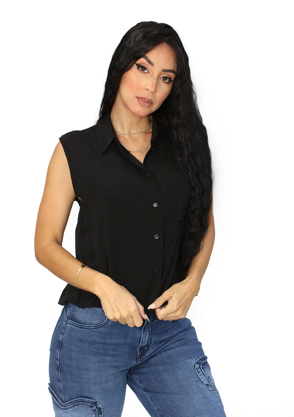 HF-25A-195 Black Blusa de Mujer