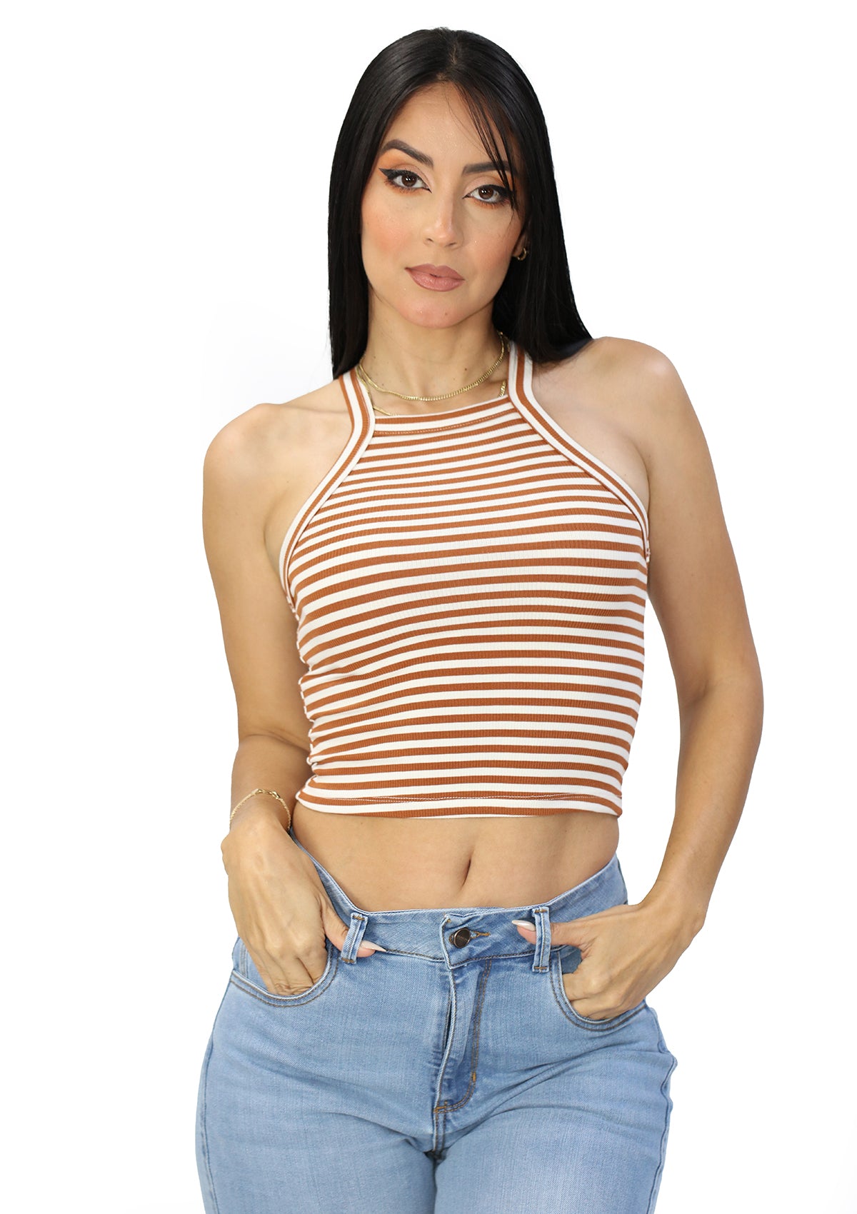 HF-25A-620 Tan Blusa de Mujer