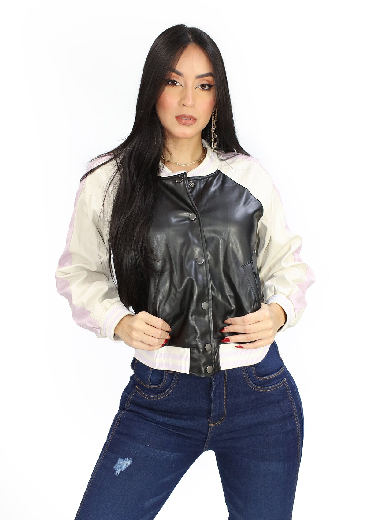 HF-25C-117 Black Multi Jacket de Mujer