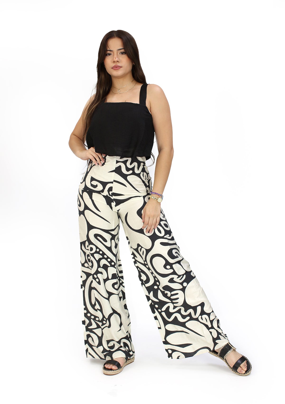 HF-25F-486D Black Jumpsuit de Mujer