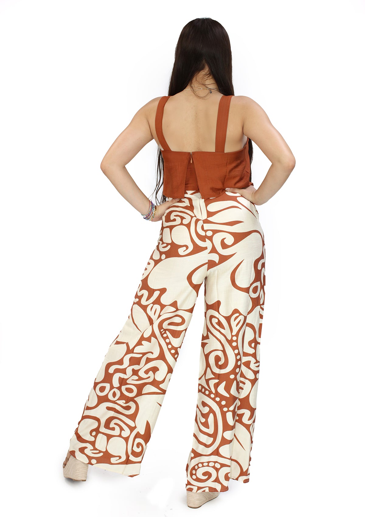 HF-25F-486D Brown Jumpsuit de Mujer