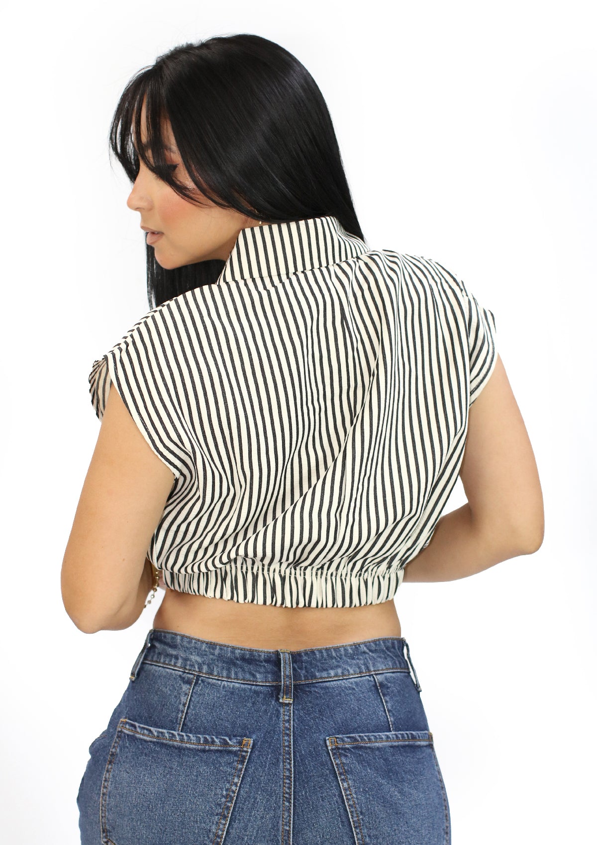 HF-26C-312 Black/White Blusa de Mujer