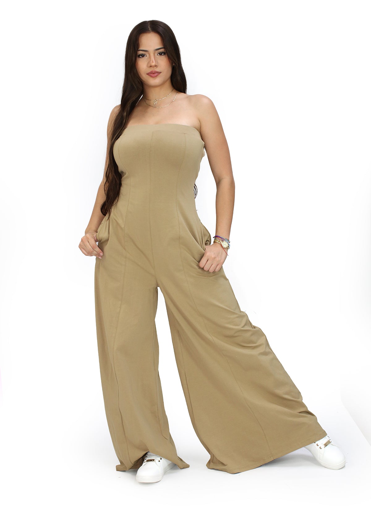 HF-26C-314 Tobacco Brown Jumpsuit de Mujer