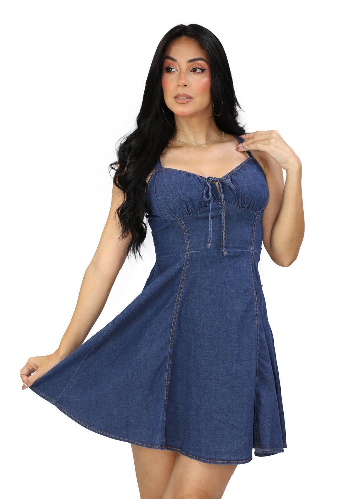 HM-D-14694 Dark Denim Vestido de Mujer