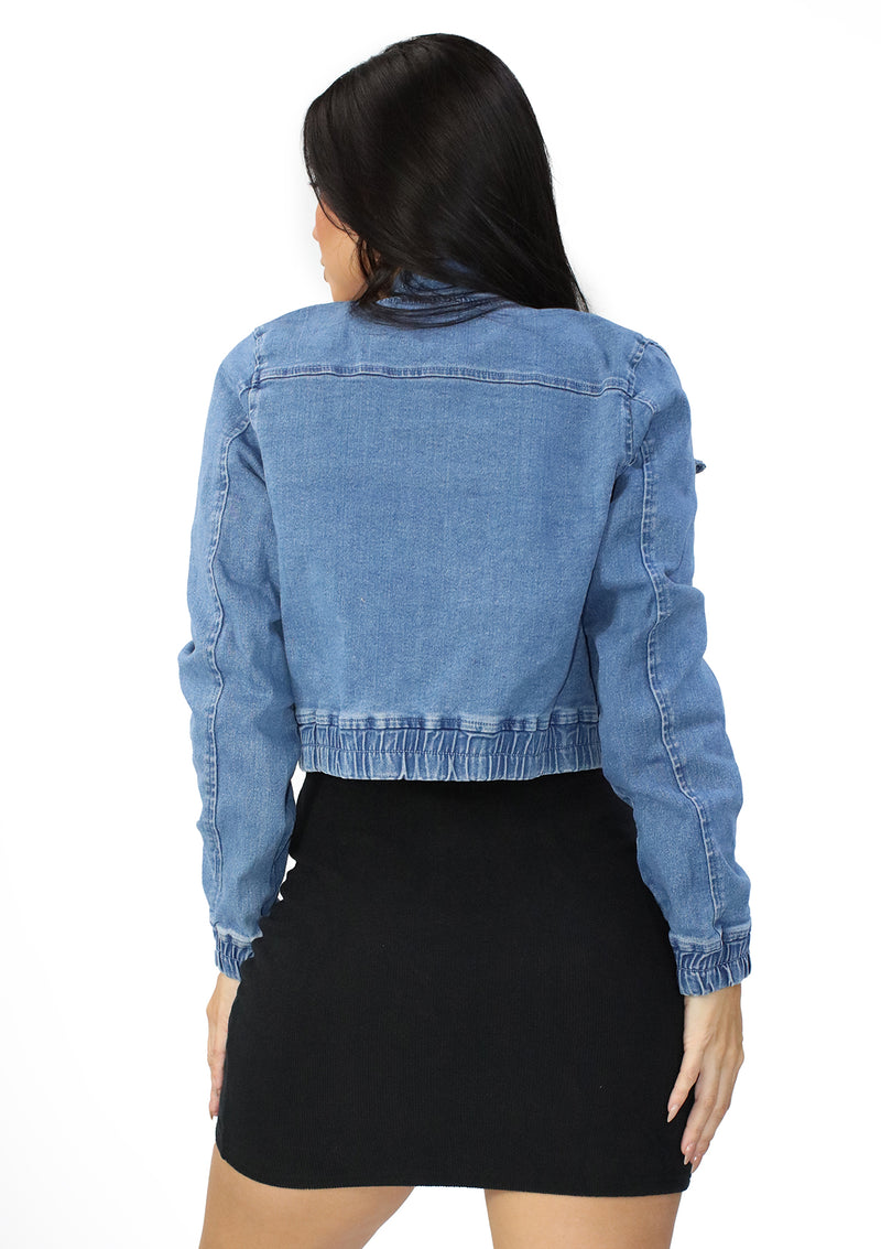 HM-J-21336 Medium Denim Jacket de Mujer