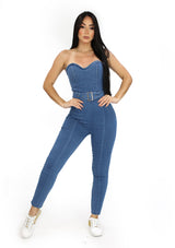 HM-P-40002-B Medium Denim Jumpsuit de Mujer